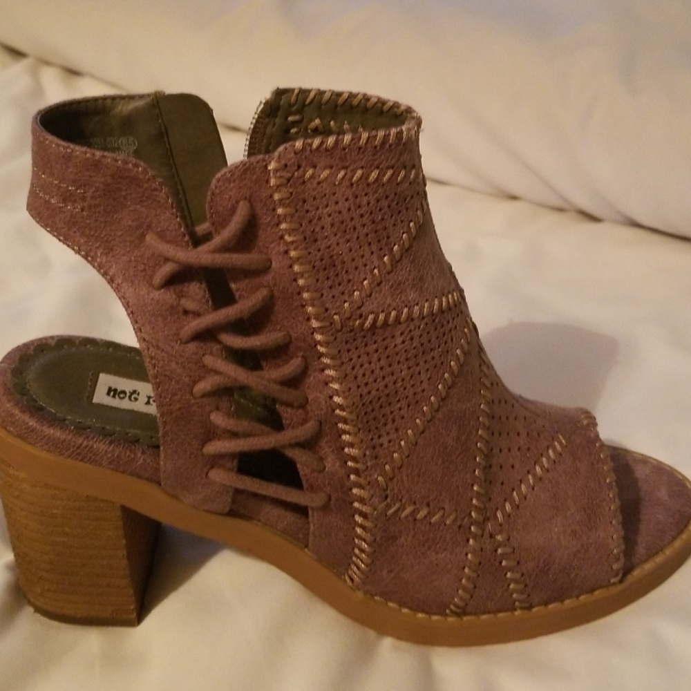 Women's suede peep toe bootie with side zipper